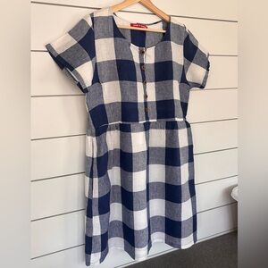 Pyne & Smith Classic  Navy and White Plaid Mini Dress